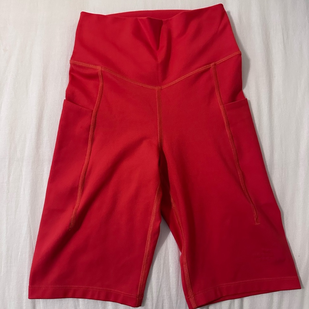 Red North Face Biker Shorts